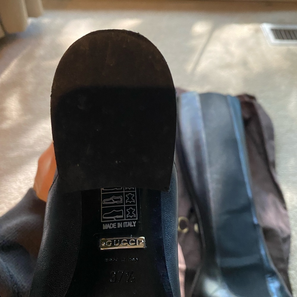 Gucci tall leather boots with mirror heel - Picture 13 of 14